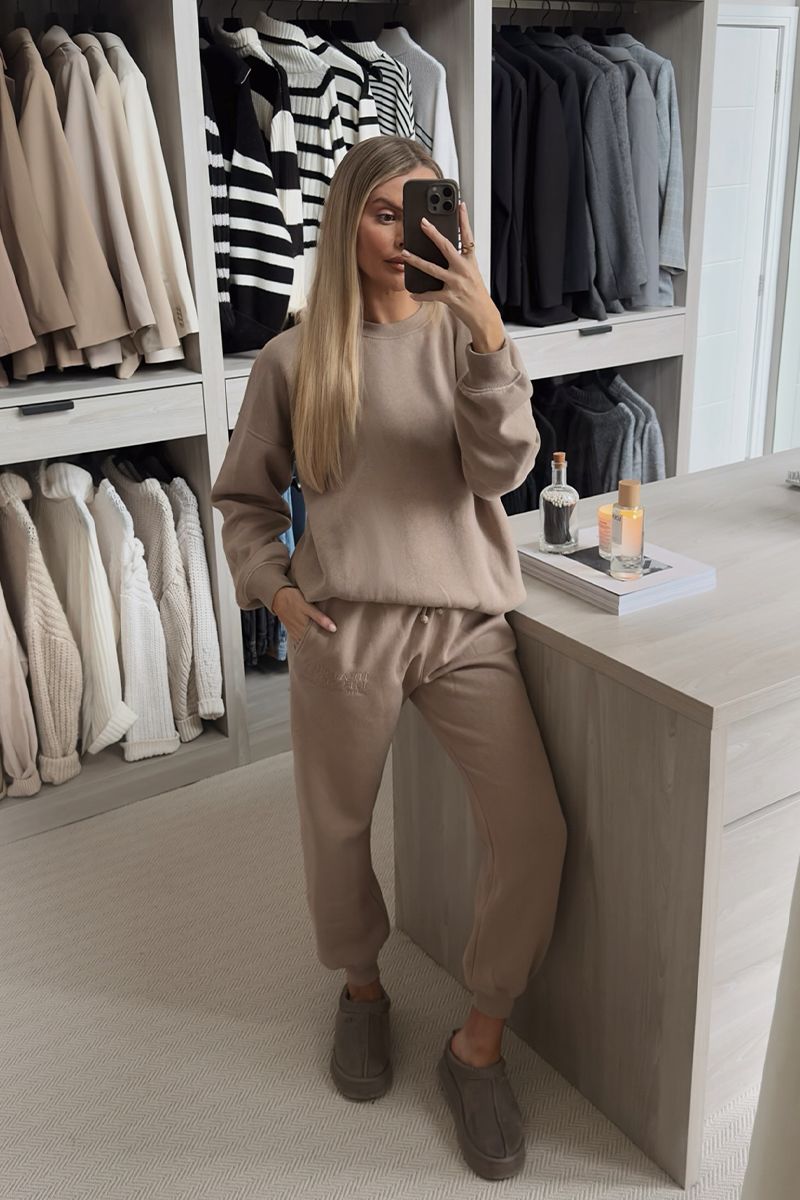 Perrie Sian Embroidered Health & Lifestyle Jogger - Beige in 2023