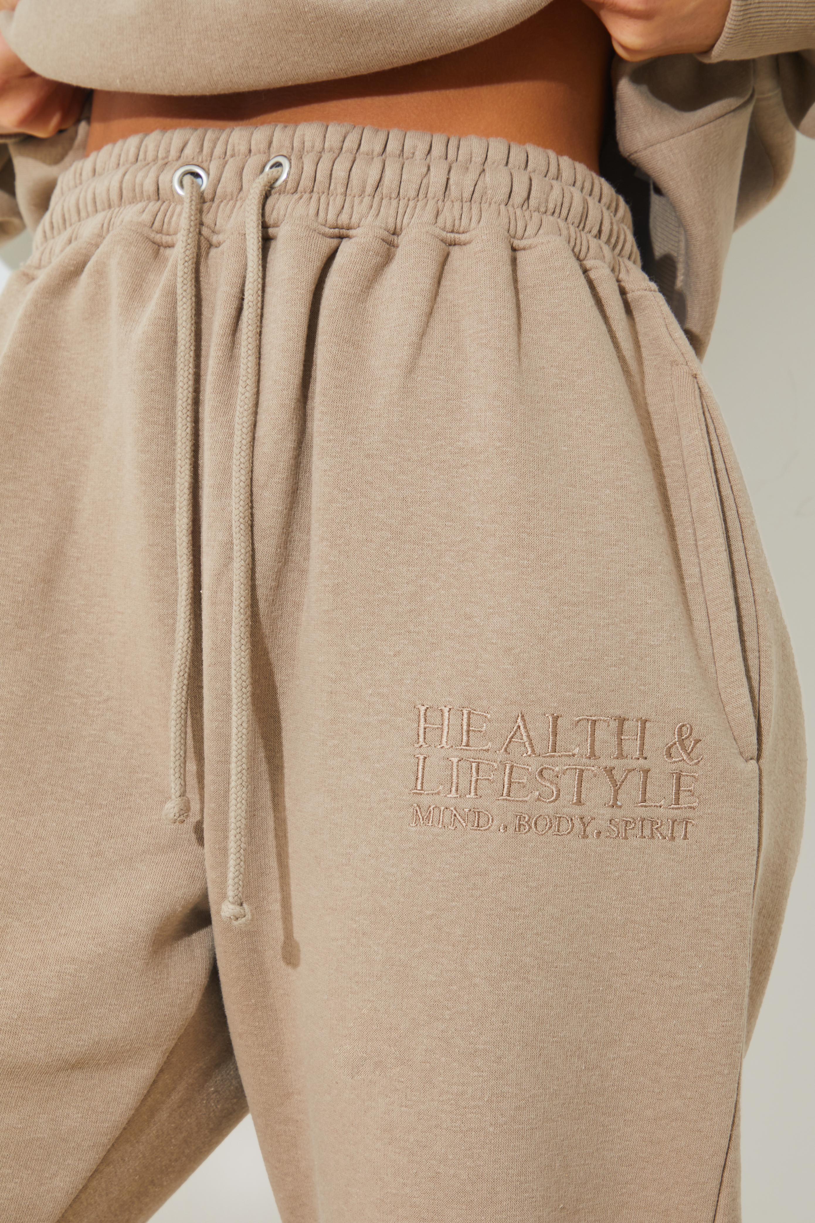 Perrie Sian Embroidered Health & Lifestyle Jogger - Beige in 2023