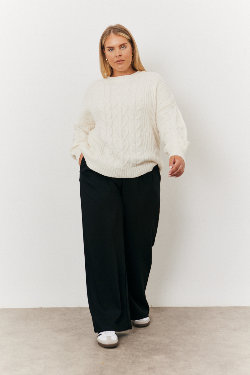 Adjustable Pleat Wide Leg Trouser