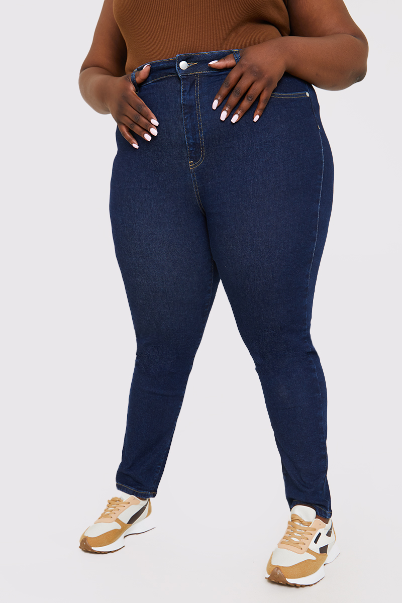 Buy Women Navy Ankle Skinny Fit Dark Wash Jeans Online - 741592