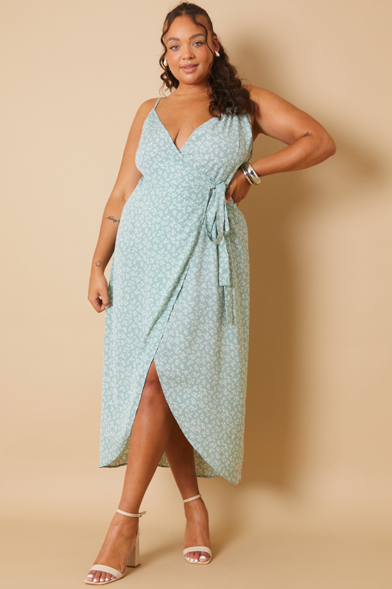 Floral Frill Wrap Maxi Dress In The Style UK