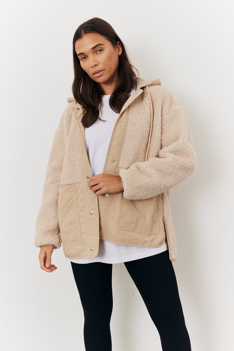 Borg Patched Quilted Jacket