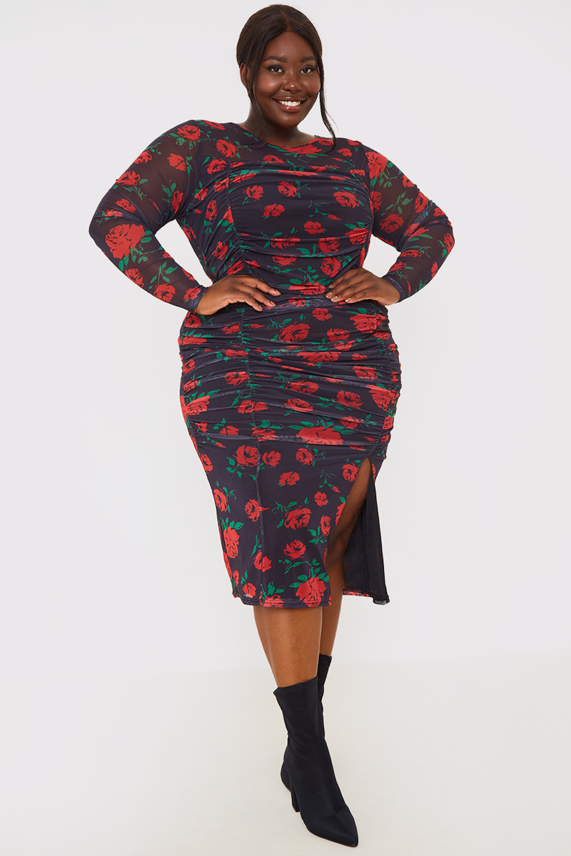 Floral print clearance midi