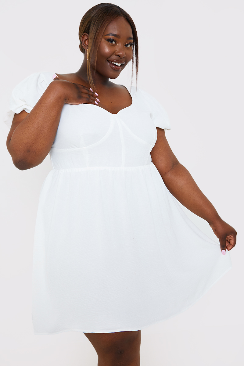 Short sleeve swing 2025 dress plus size