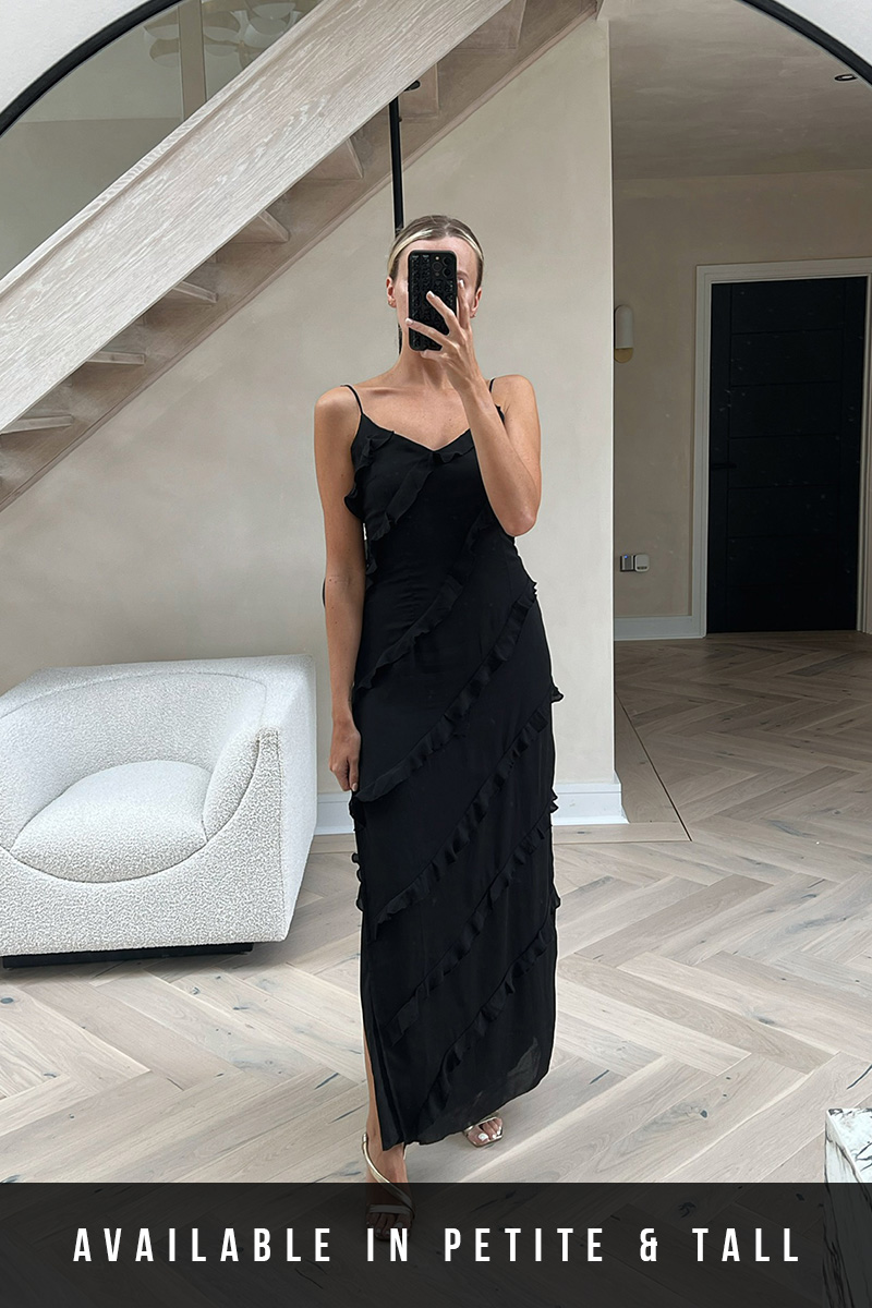 Ruffle Detail Maxi Dress In The Style UK