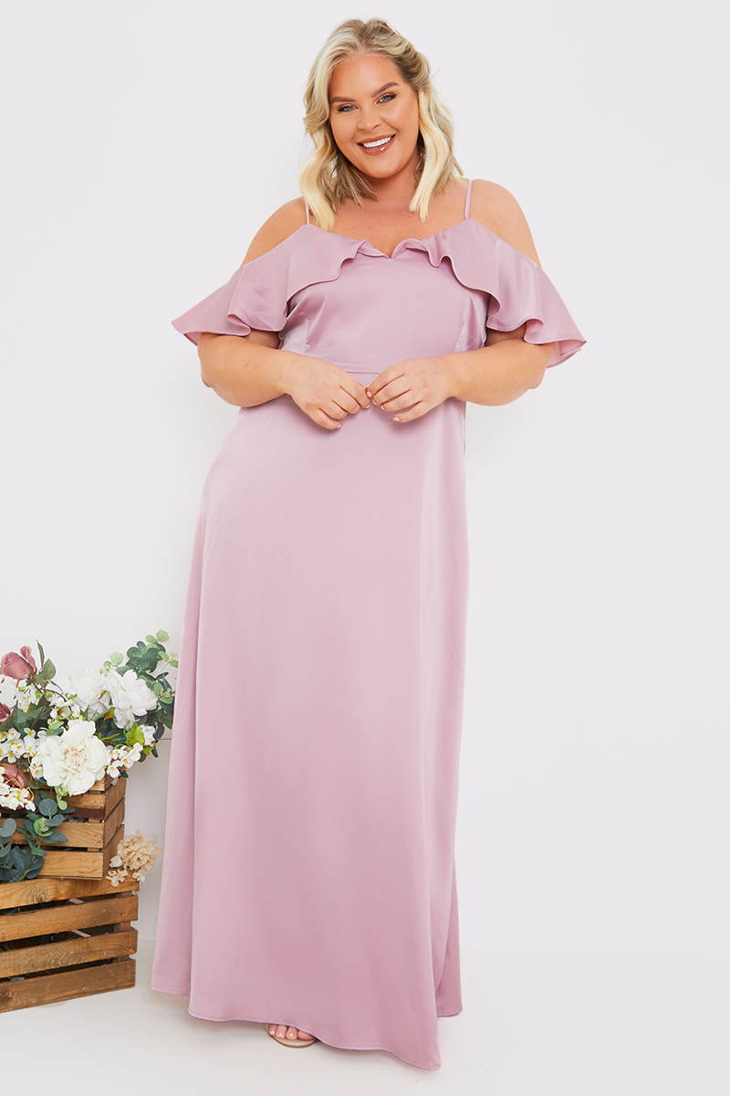 Light pink off 2024 the shoulder maxi dress