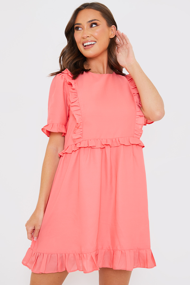 Frill Detail Skater Dress