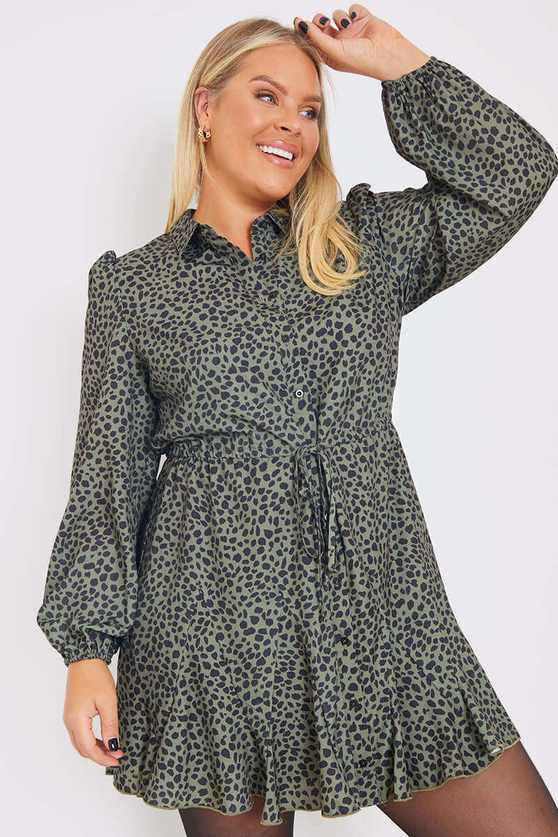 Leopard print button dress sale