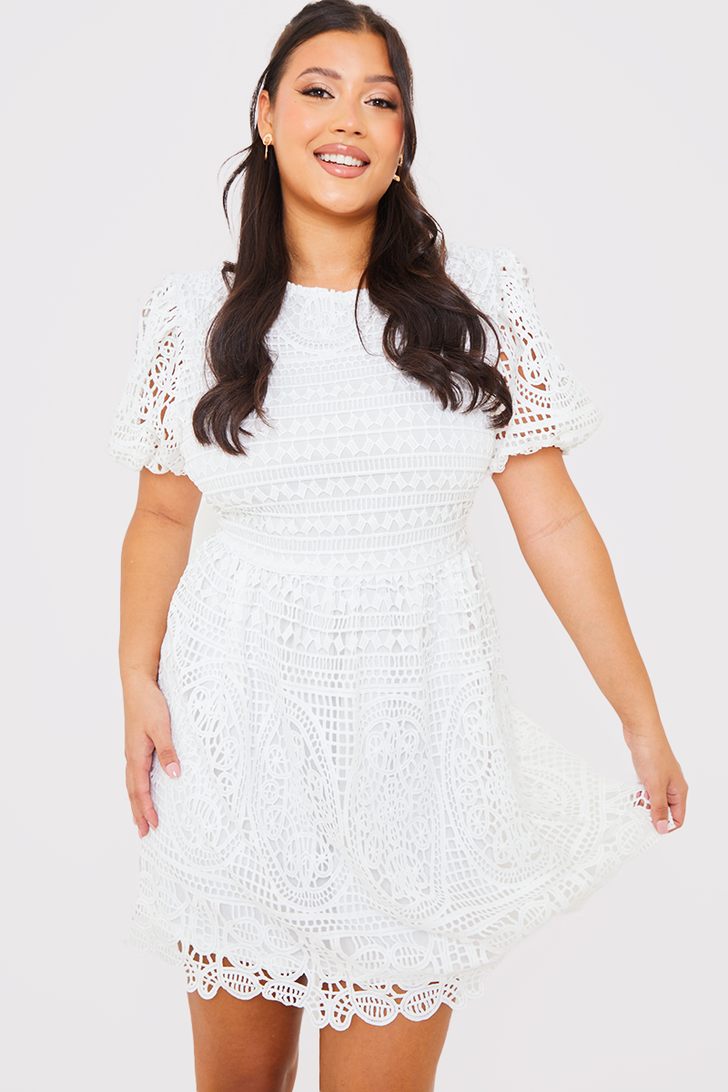 Plus size white shop hen party dress