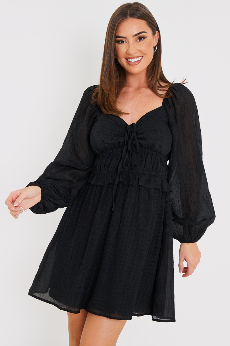 Sweetheart Frill Detail Mini Dress