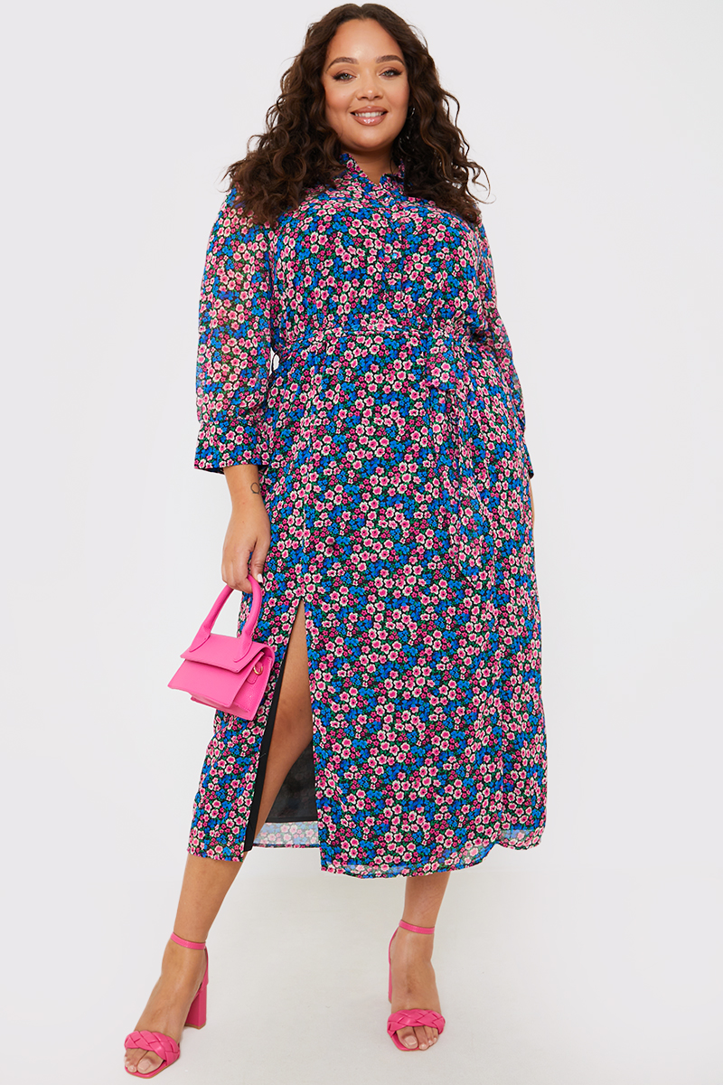 Textured Belted Shirt Dress