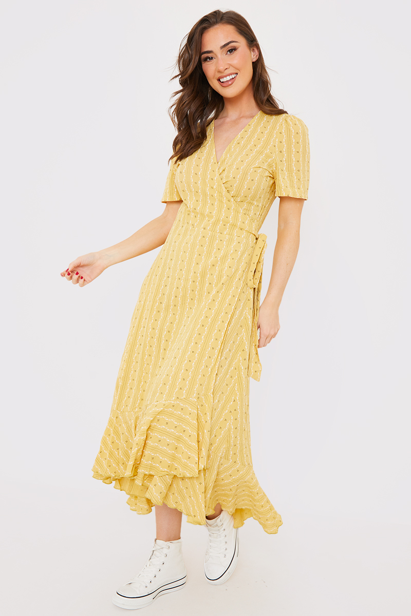 Tie wrap hot sale midi dress