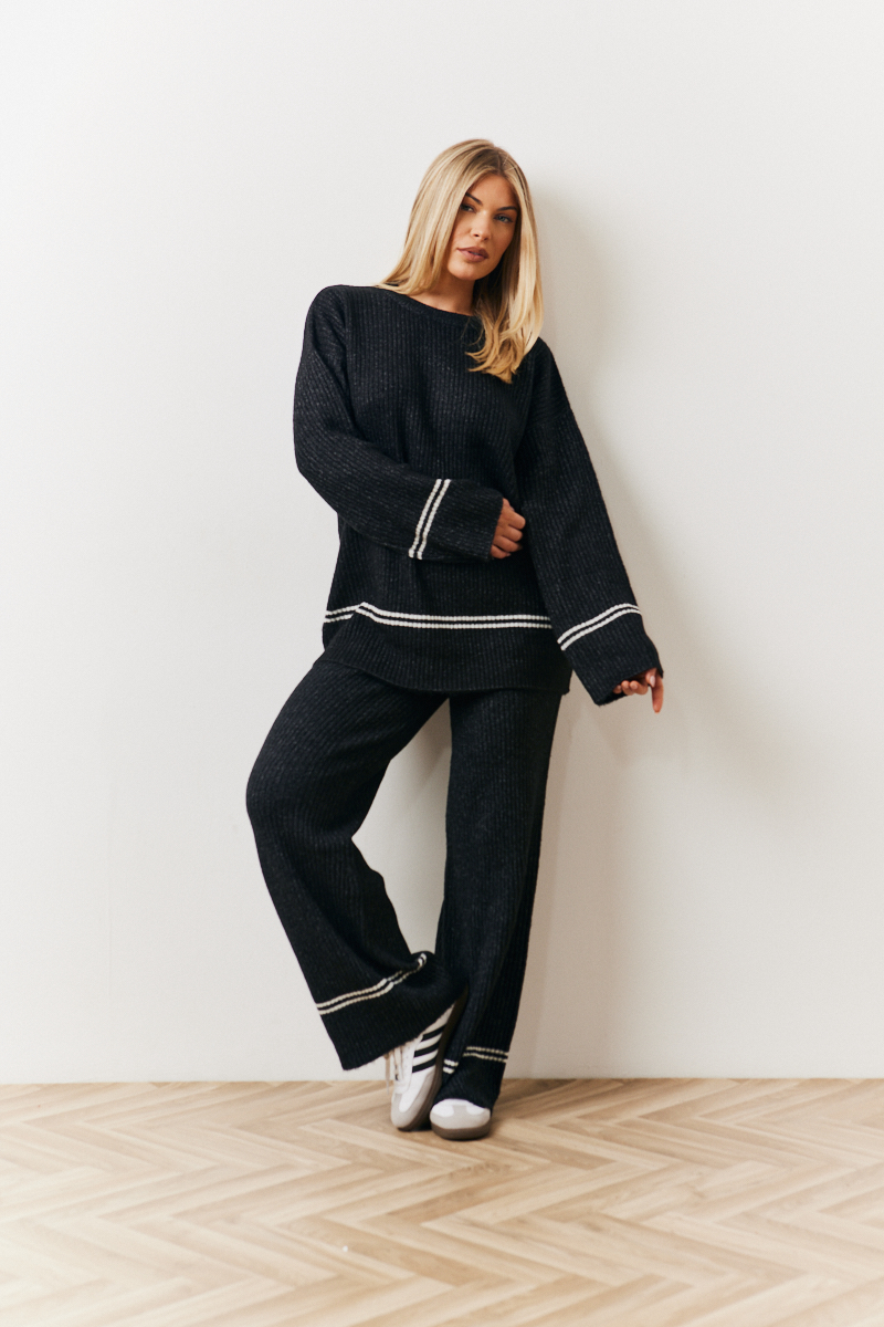 Contrast Piping Co-Ord Knit Jumper