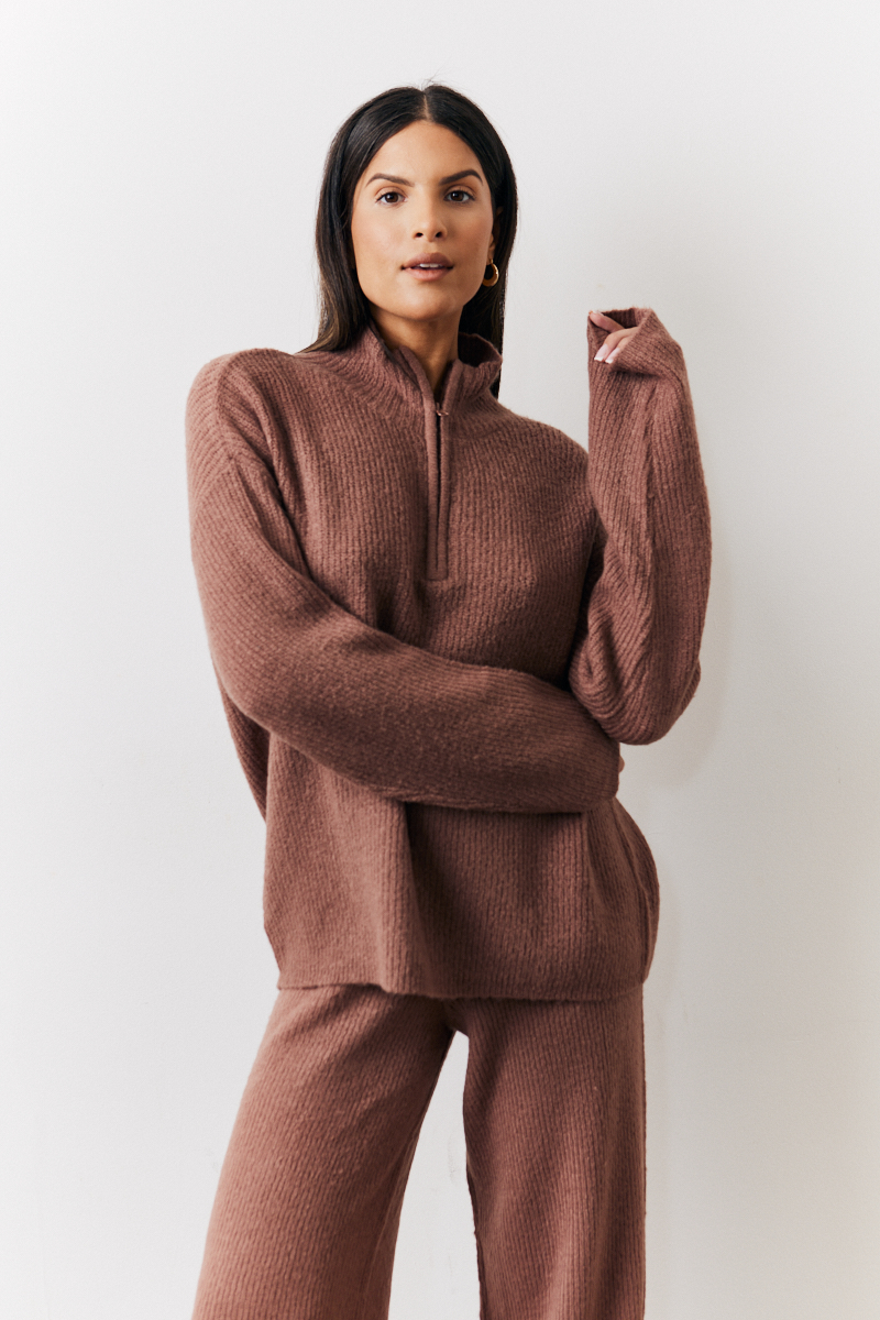 Quarter Zip Knit Co-Ord Jumper