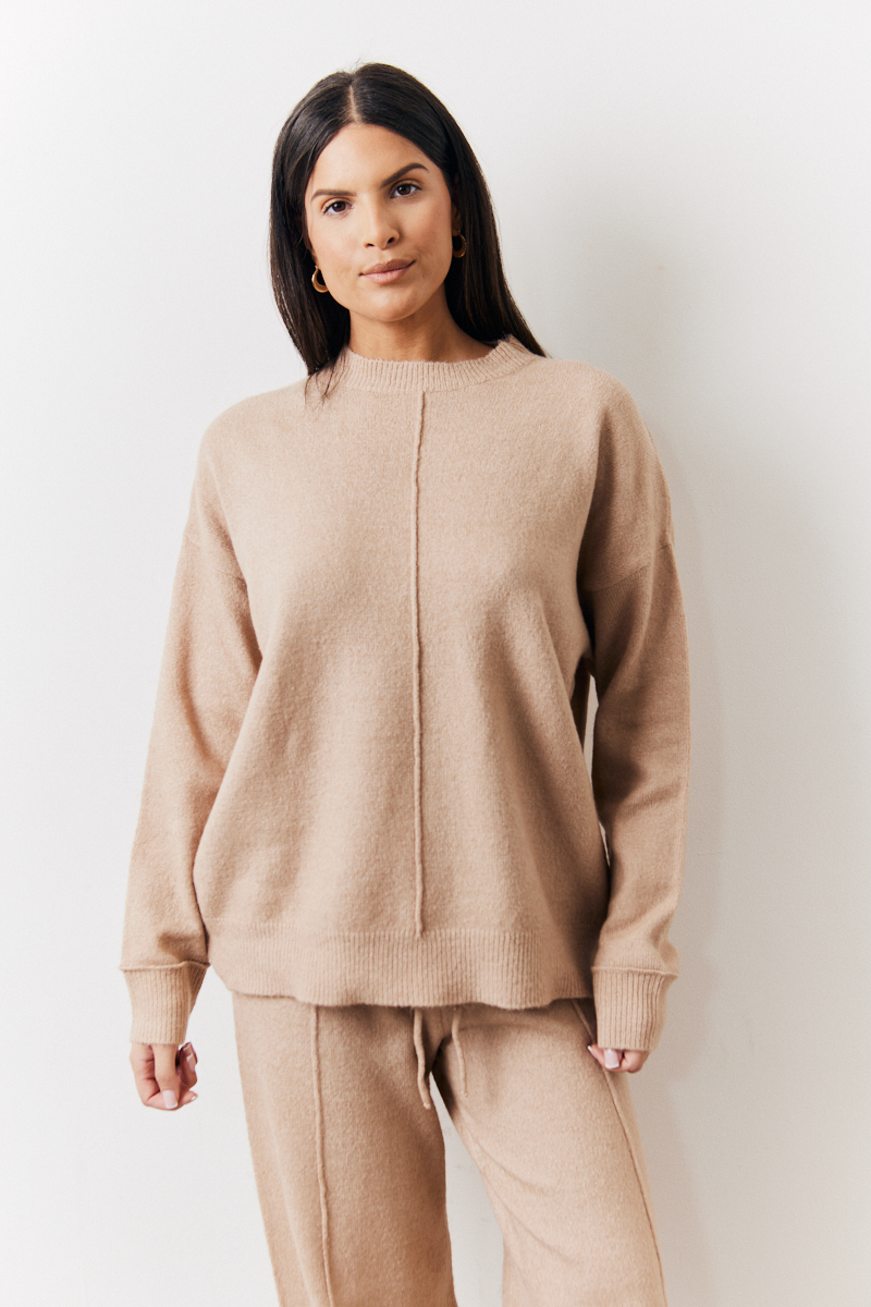 Seam Front Crew Neck Knit Co-Ord Jumper