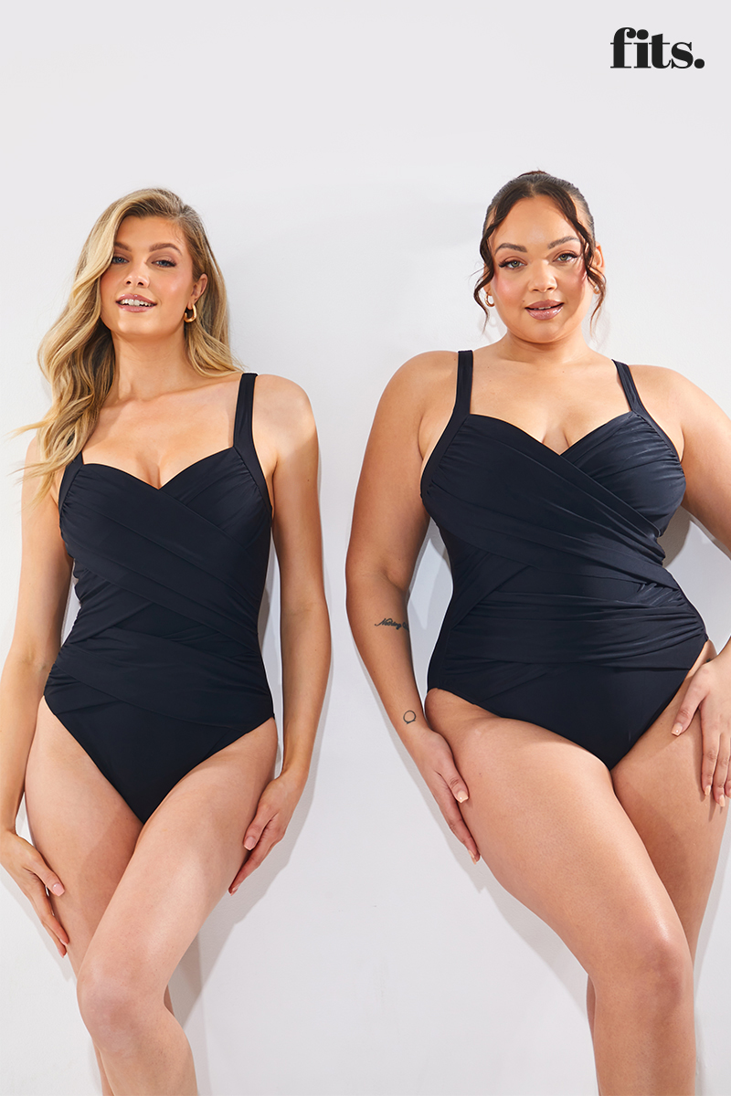 Sculpt And Control Crossed Wrap Front Detail Swimsuit