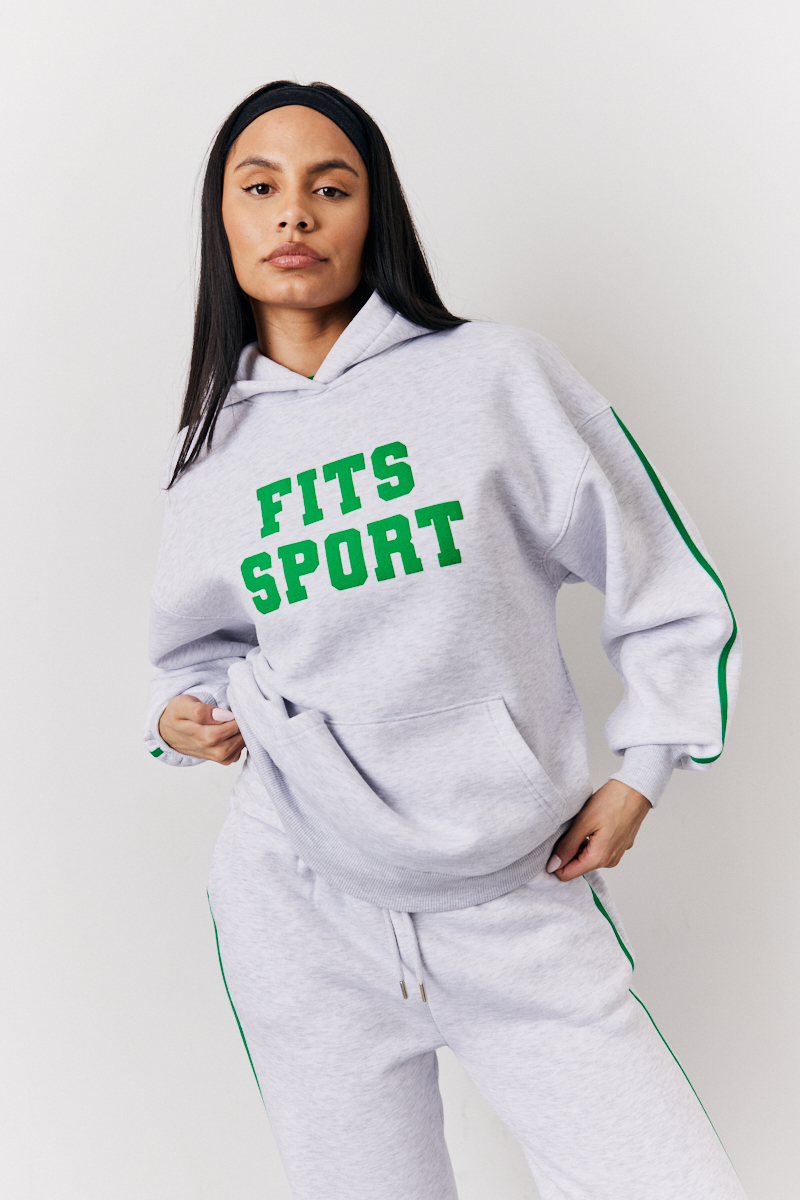 Grey Fits Sport Bubble Print Hoodie