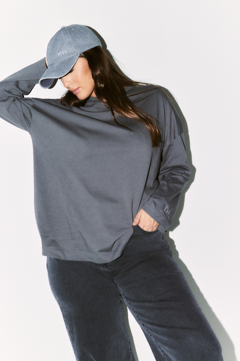 Fits Embroidered Crew Neck Long Sleeve T-Shirt