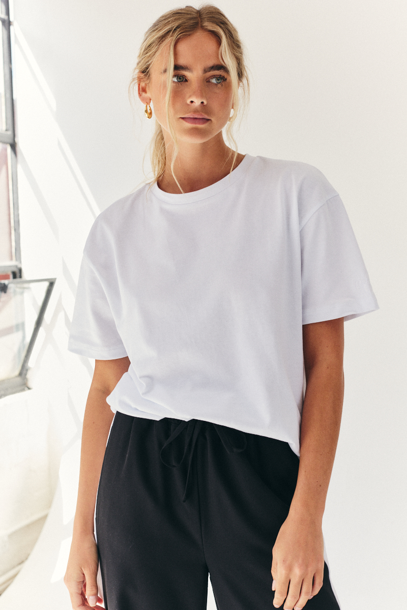 Oversized Boyfriend Embroidered Sleeve T-Shirt