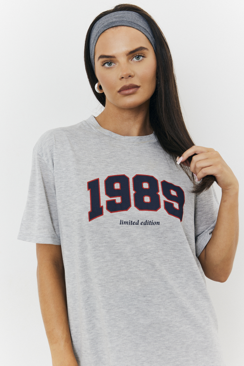 1989 Printed Crew Neck Graphic T Shirt