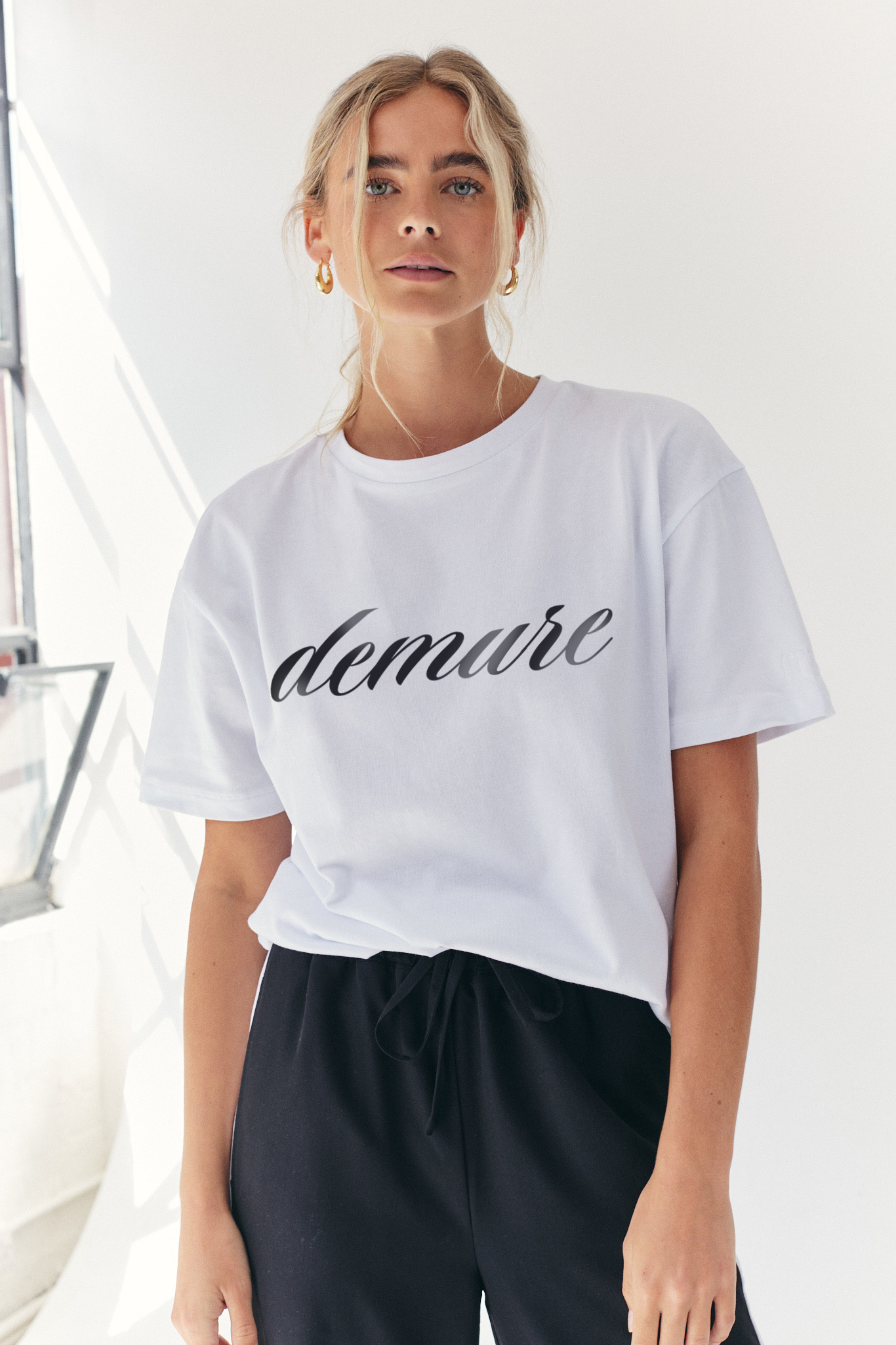 Demure Slogan T-Shirt