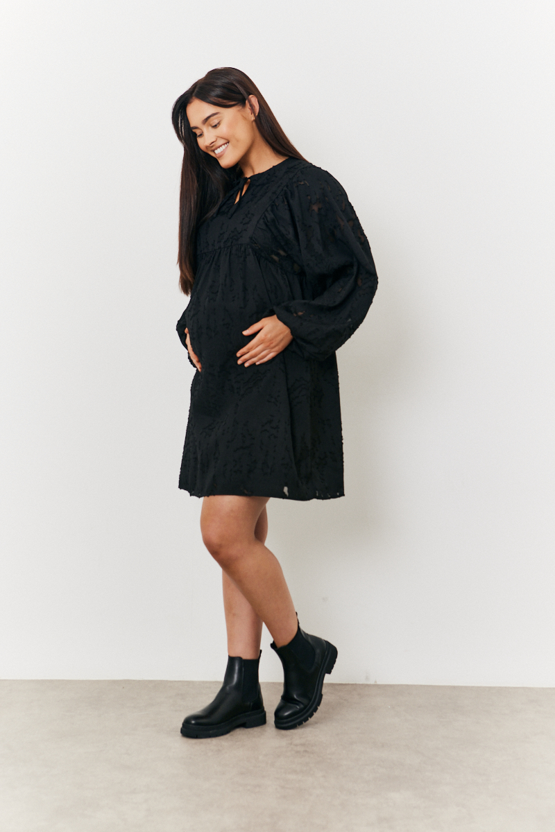 Maternity V Neck Smock Dress