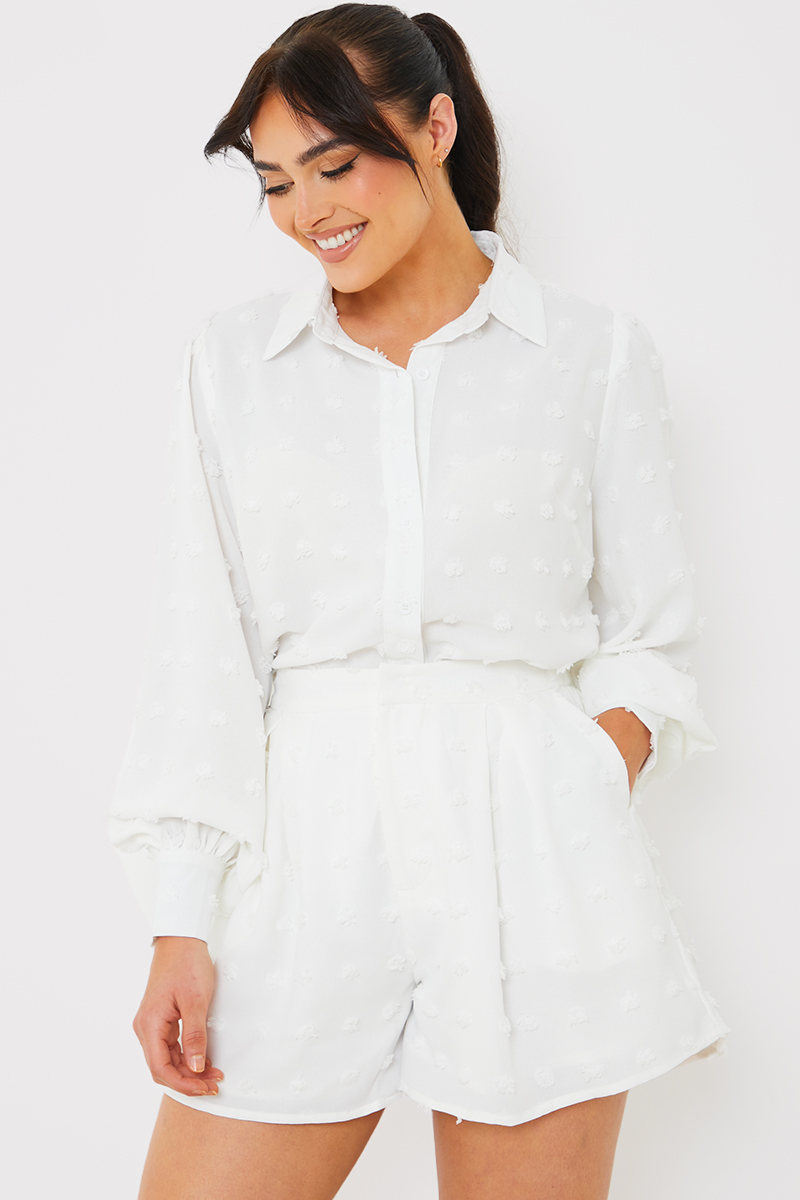 Textured Dobby Detail Shorts