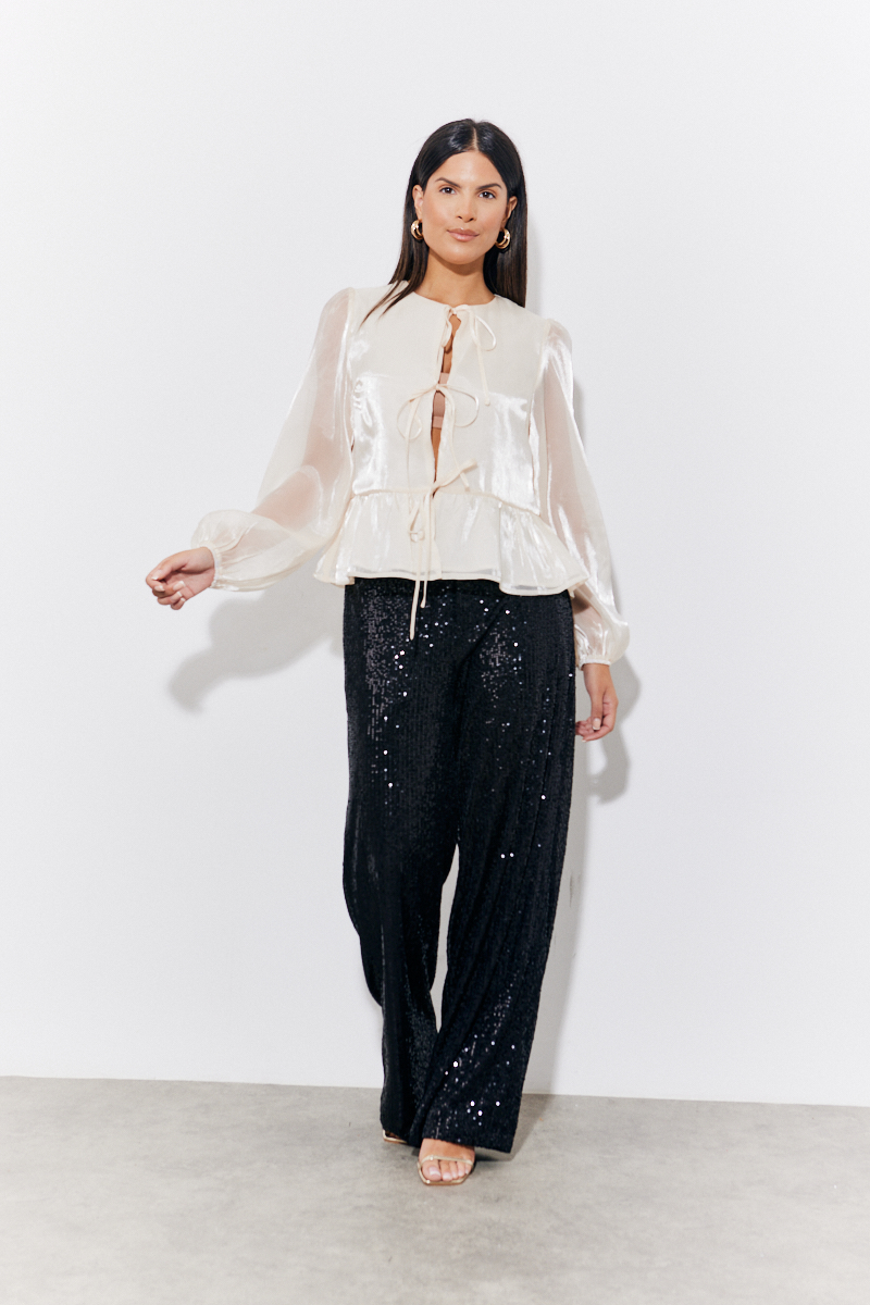 Sequin Wide Leg Trouser