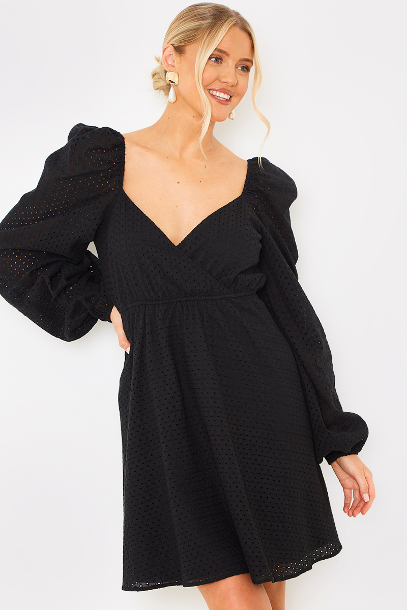 Broderie Cut Out Mini Dress