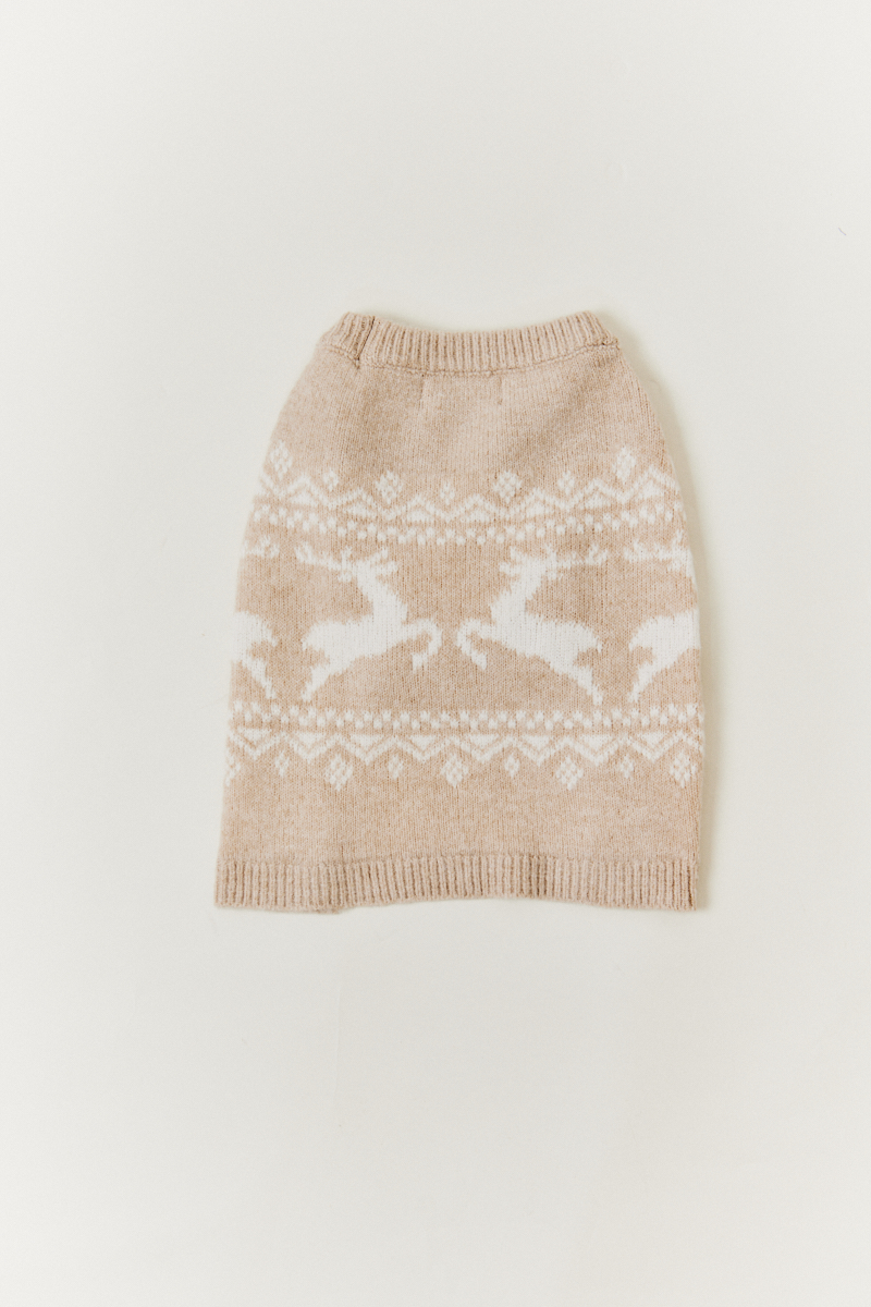 Reindeer Fairisle Knitted Dog Jumper