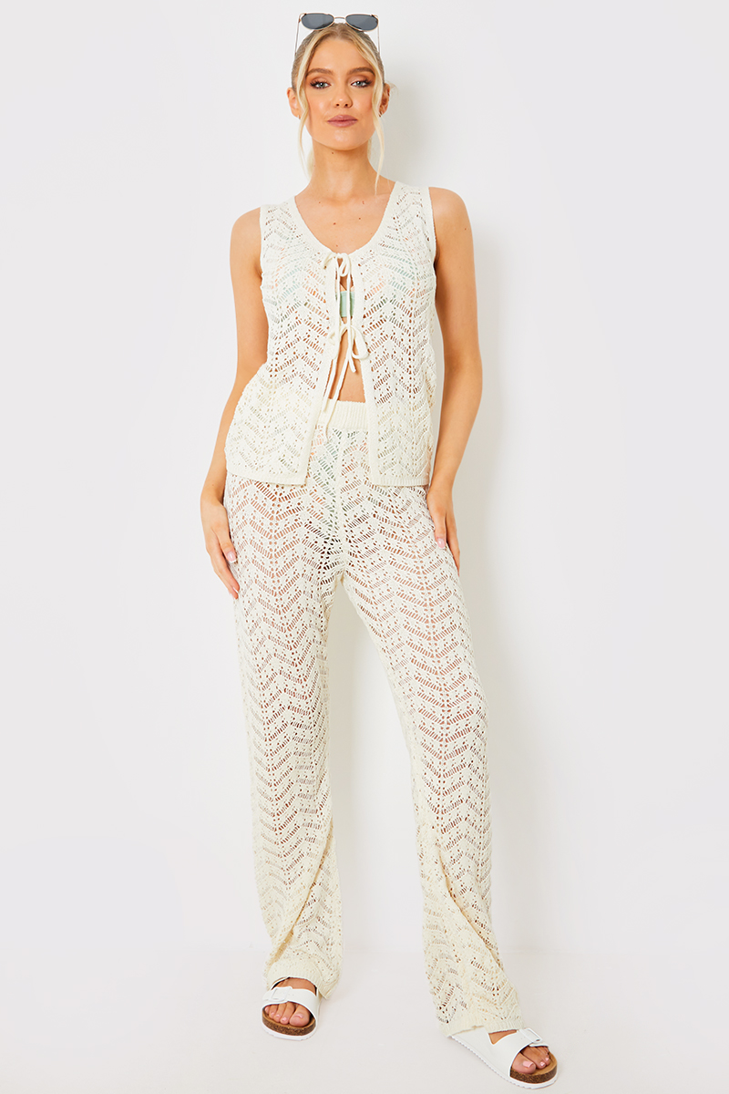 Knitted Crochet Co-Ord Trousers