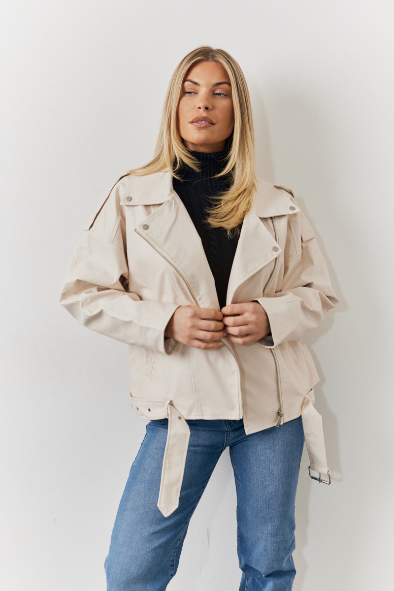 Faux Leather Biker Jacket	