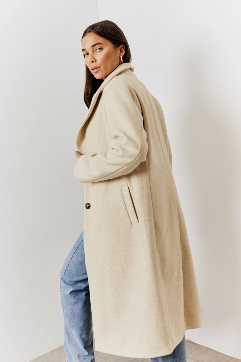 Cream Longline Duster Coat