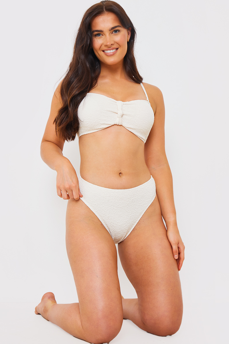 Control Textured High Waisted Bikini Bottoms