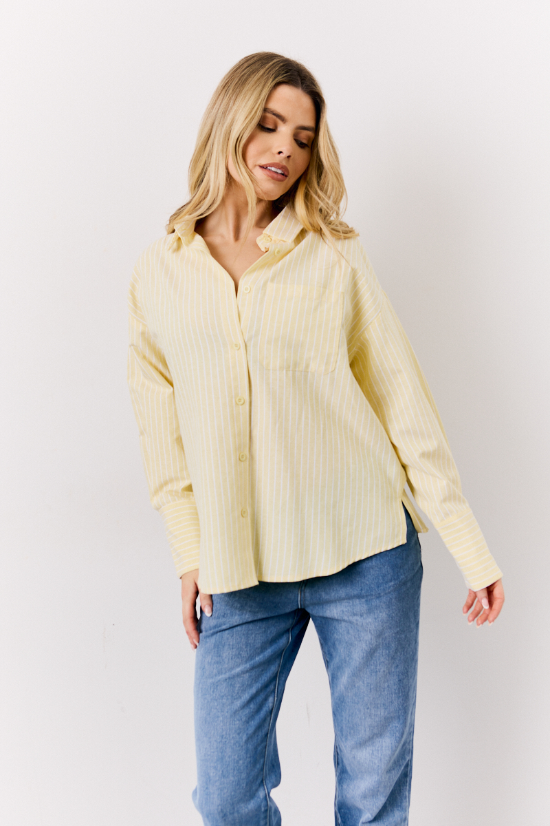 Yellow Oversized Stripe Shirt