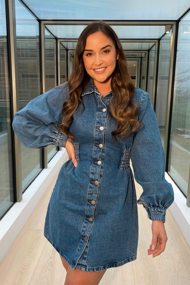 Off Shoulder Denim Dress: A Perfect Fit from eShakti - Loubies and Lulu