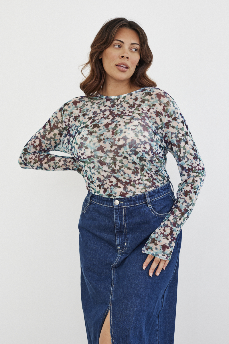 Floral Mesh T-Shirt