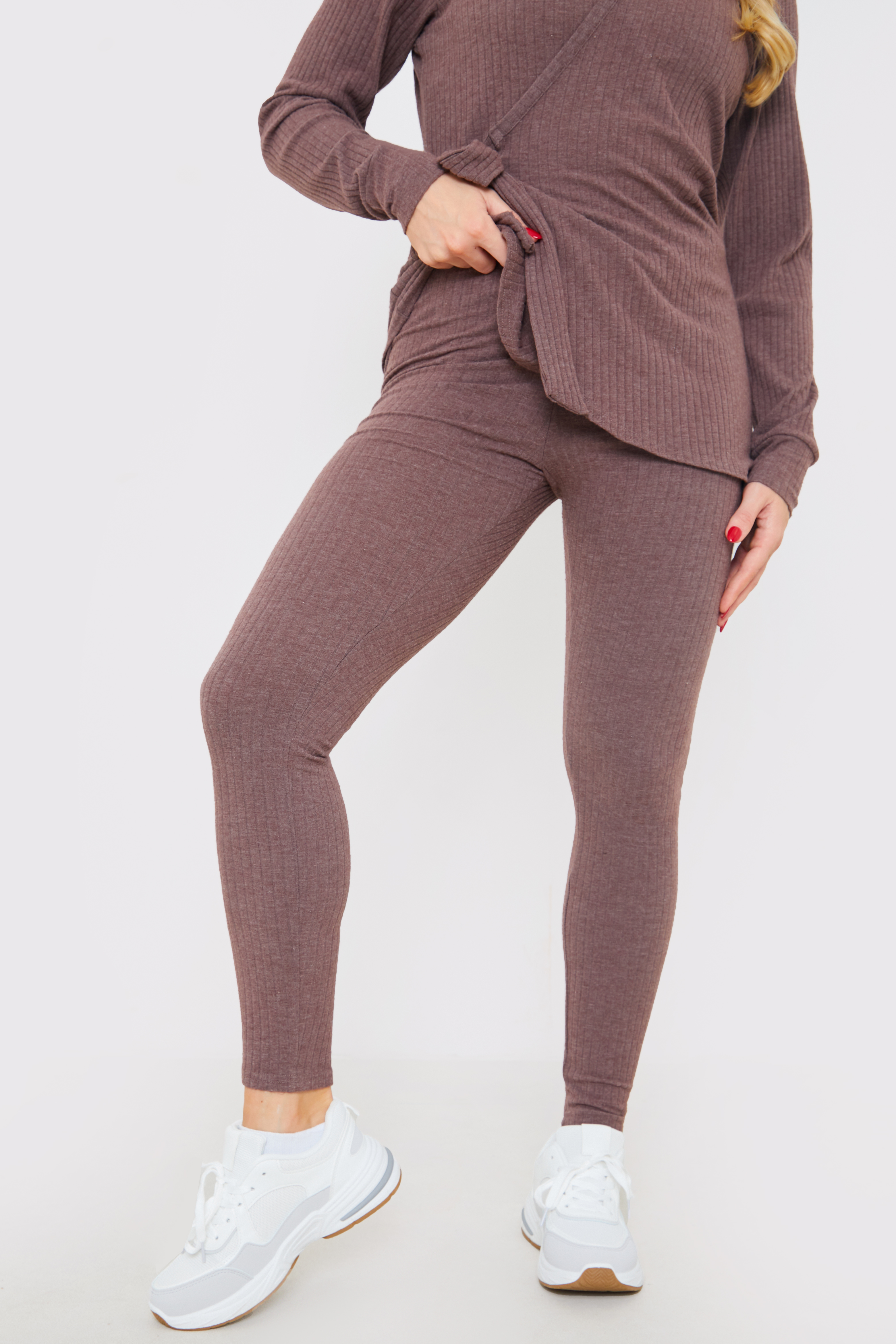 Brushed Rib High Waisted Leggings