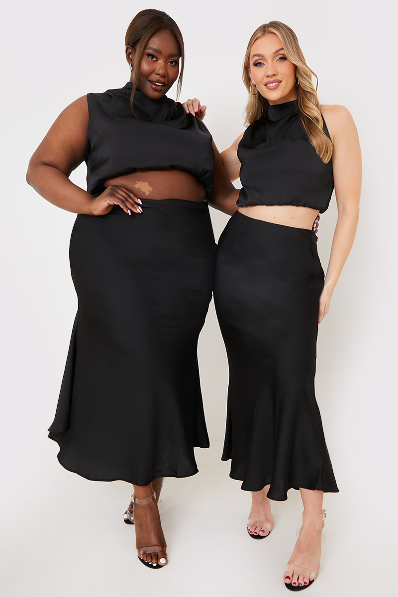 Satin Maxi Skirt Co Ord