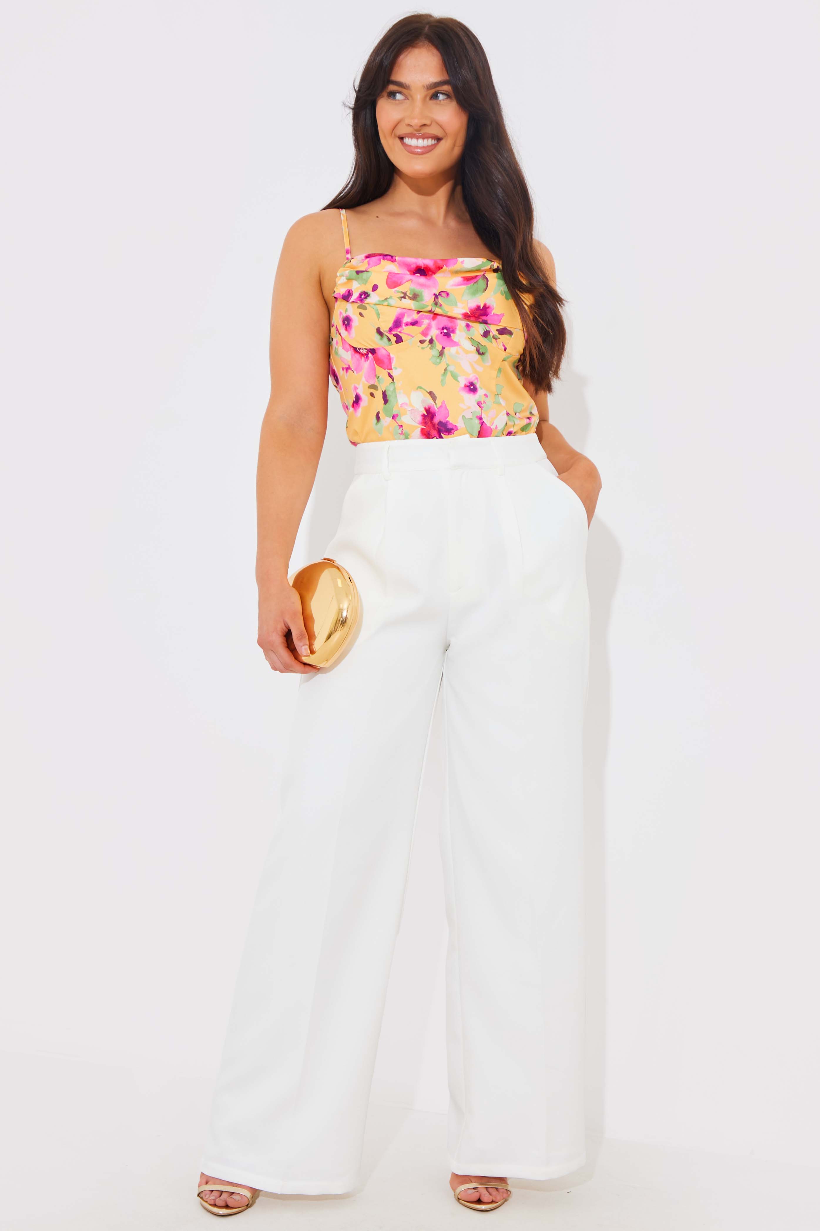 Wide Leg Tailored Trousers