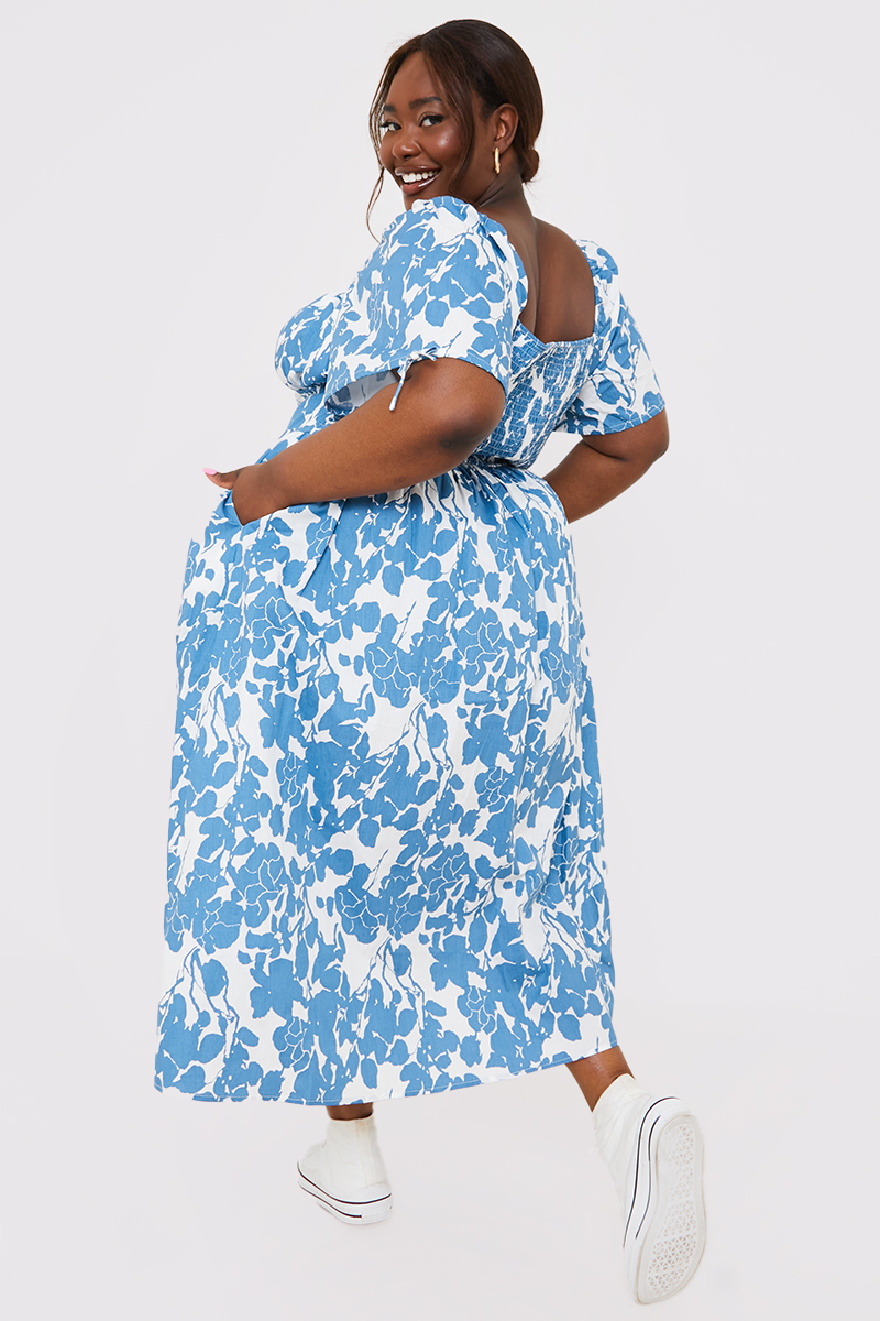 Blue midi store dress plus size