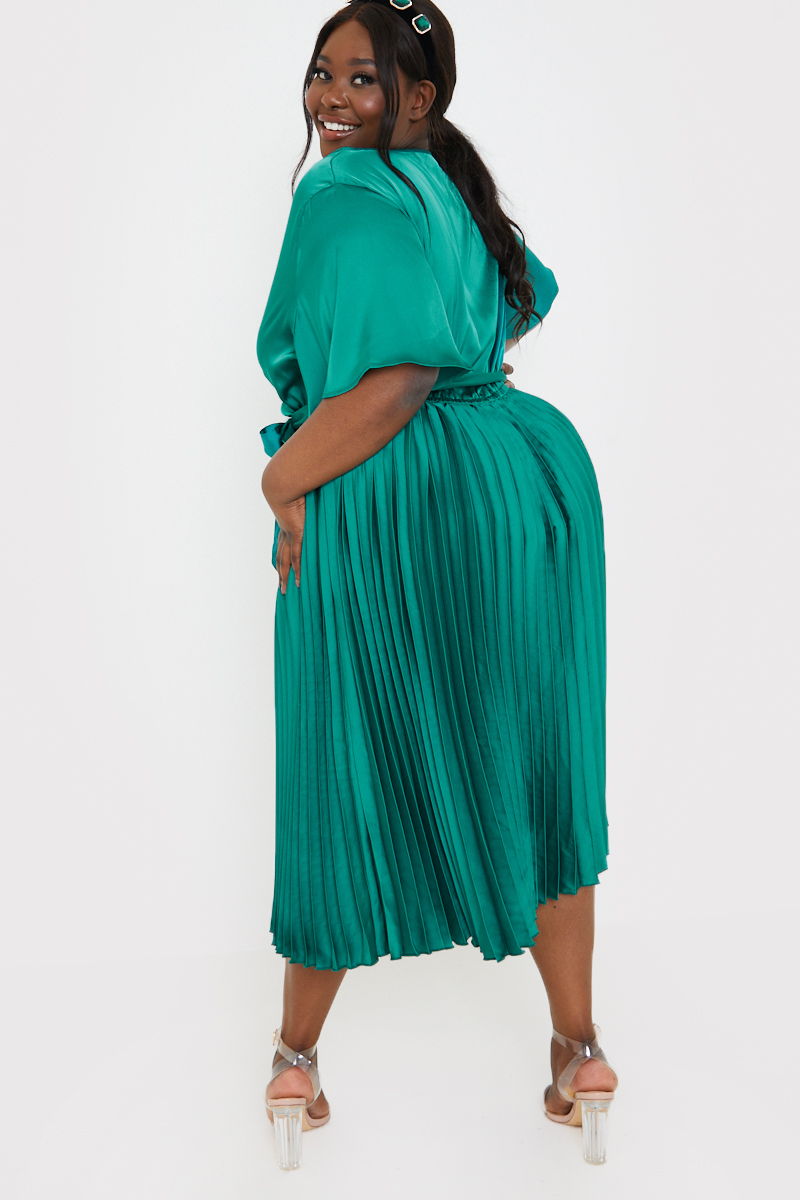 Pleated wrap 2025 midi dress