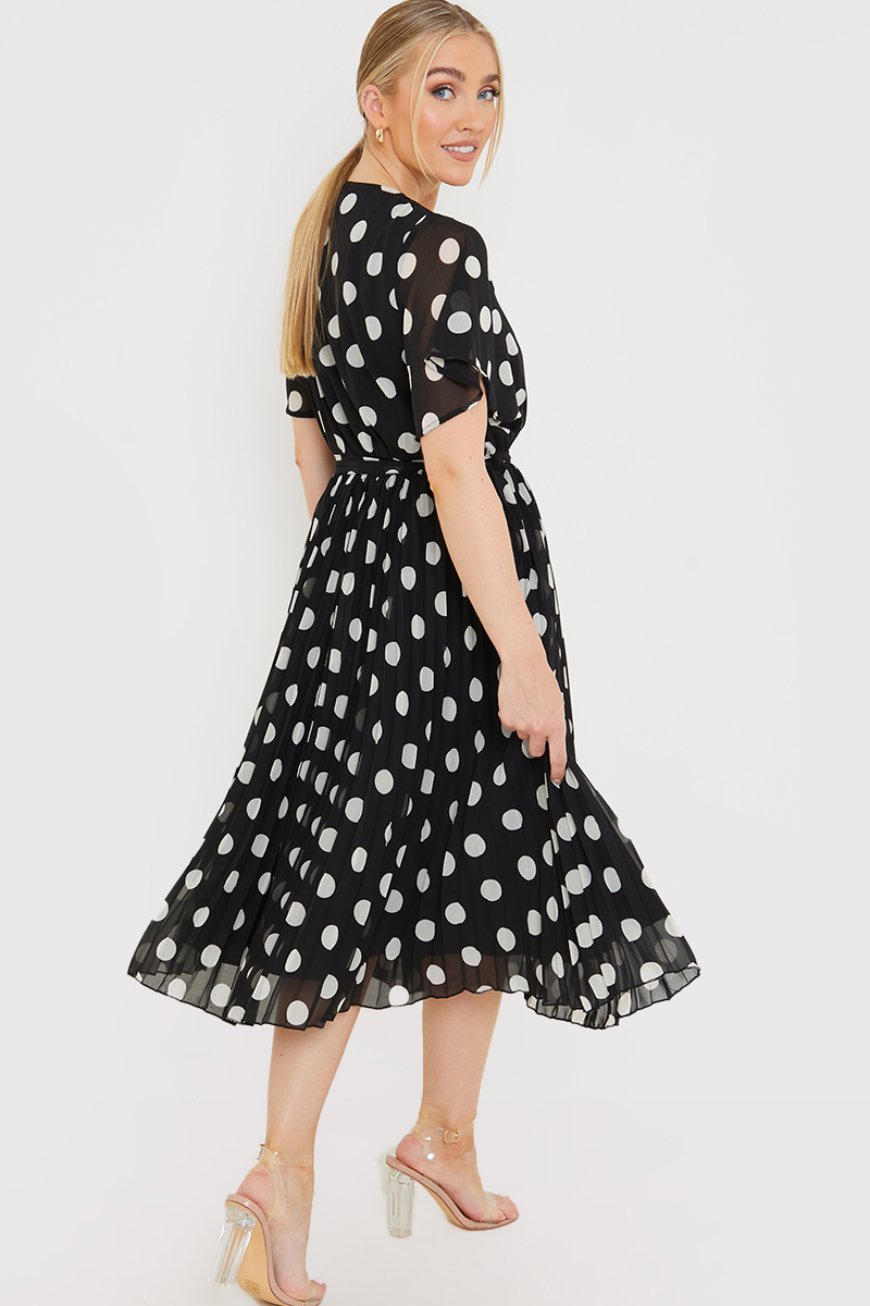 公式通販店舗 herlipto Polka Dot SideBow Pleated Dress