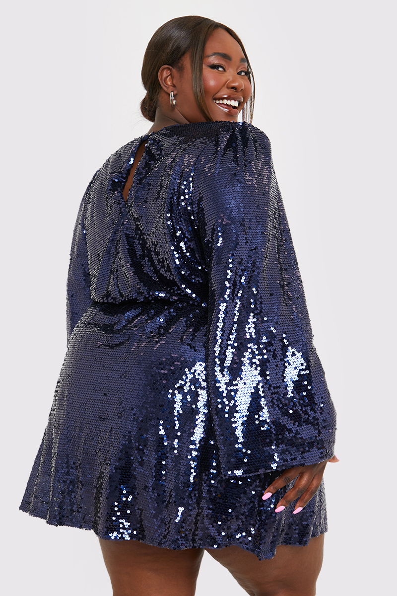 Sequin kimono sleeve outlet dress