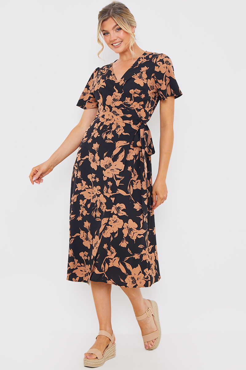 Floral Wrap Multiway Midi Dress