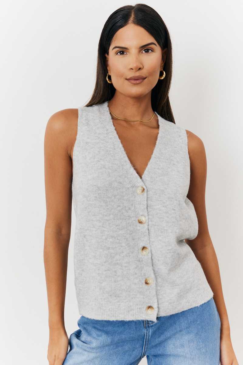 Knit Button Up Waistcoat