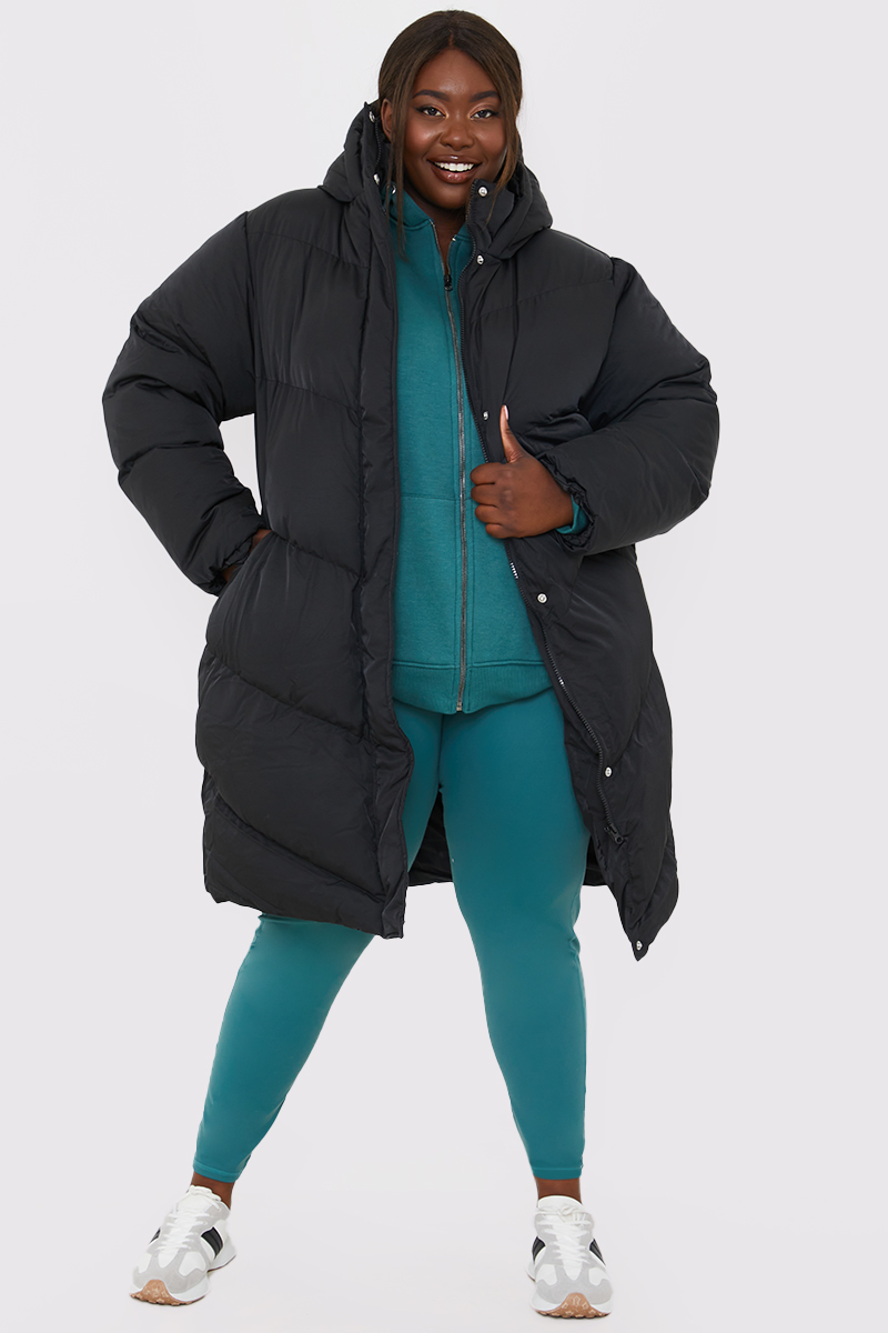 Plus size shop longline padded coat