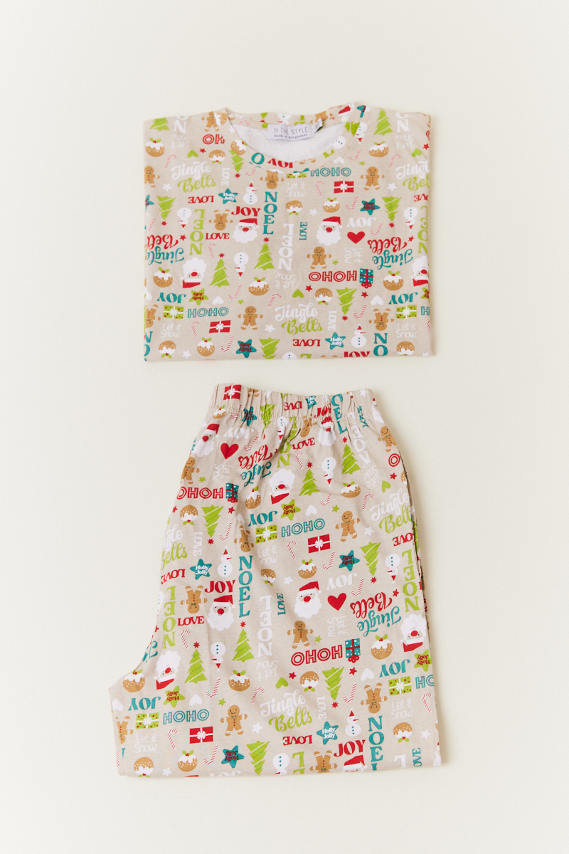 Kids Noel Print Matching Family Pyjama Set
