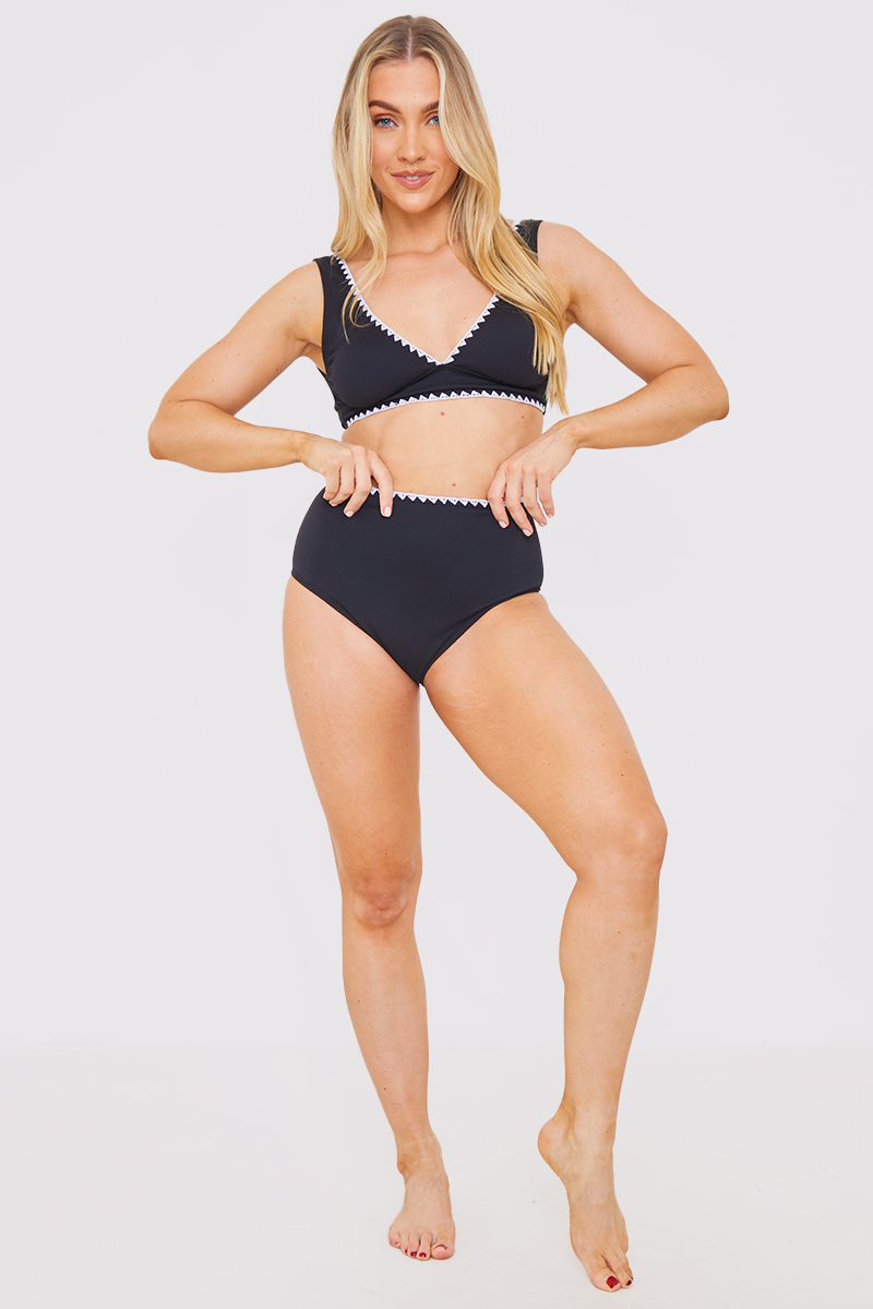 Control Whipsticth Trim High Waisted Bikni Bottoms