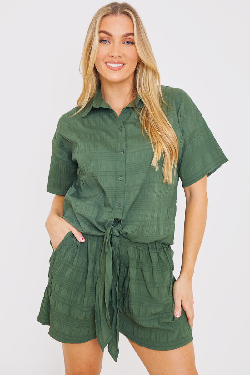 Crinkle Paper Bag Co-Ord Beach Shorts